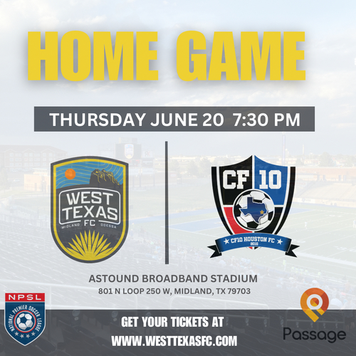 West Texas FC vs CF10 Houston FC poster