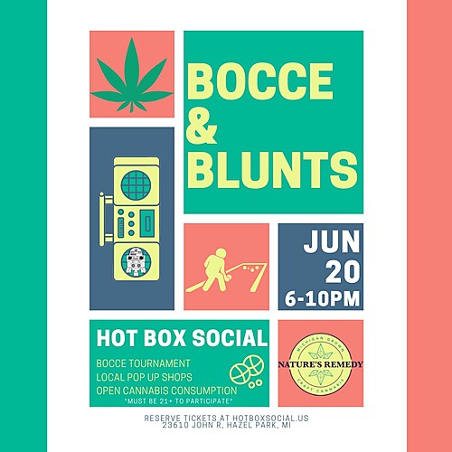 Bocce & Blunts at Hot Box Social poster