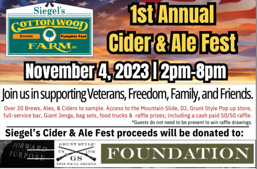 Cider and Ale Vets Fest - Grunt Style Foundation  poster