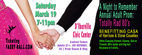 A Night to Remember Adult Prom: Totally Rad 80's Benefitting CASA of Harrison & Stone Counties poster