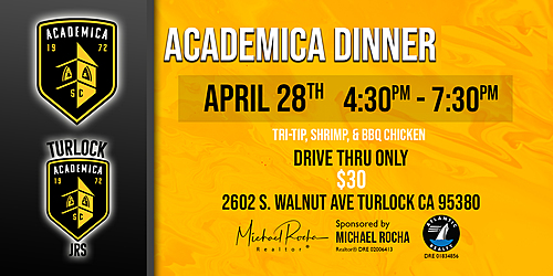 2023 Academica SC Drive-Thru Dinner poster