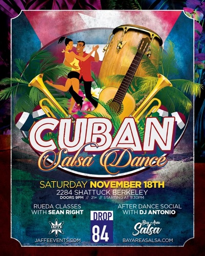 Cuban Salsa Dance w/ Dj Antionio & Class by Sean poster