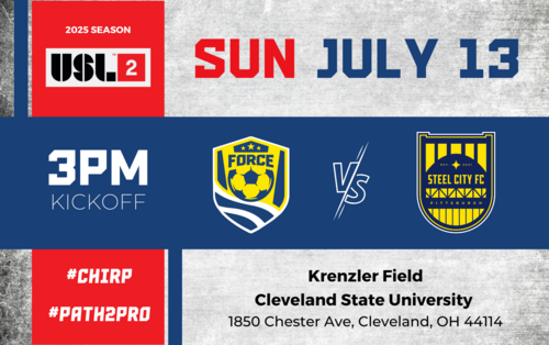 Cleveland Force SC vs Steel City FC (USL League 2 7/13/25)
