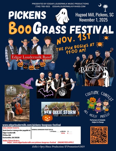 2025 Pickens BooGrass Festival poster