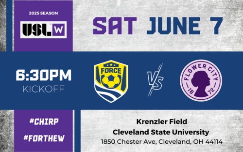 Cleveland Force SC vs Flower City 1872 (W League 6/7/25)
