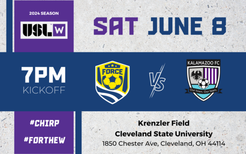 Cleveland Force SC vs Kalamazoo FC (W League 6/8/24) poster