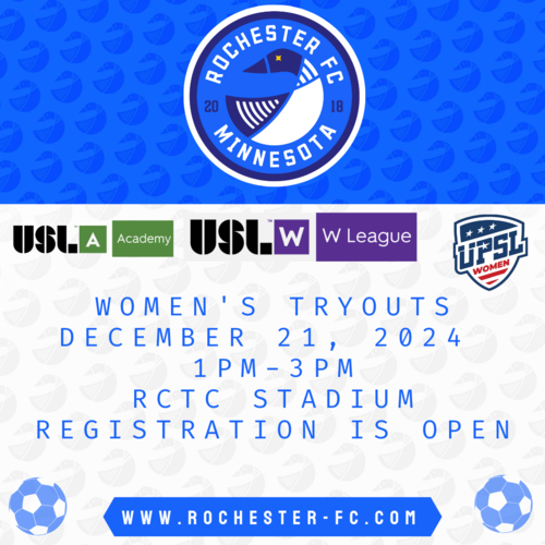 Rochester FC USL W & UPSL Women's Tryouts  poster