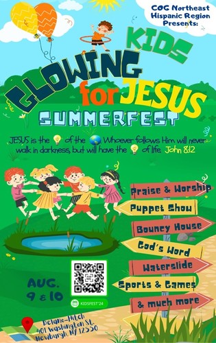 KIDSFEST:Glowing For Jesus/ Church of God Northeast Spanish/ Ages/Edades 5-11 poster