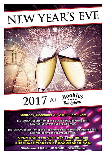Bookies NYE Party 2017 poster