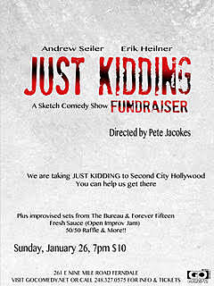 Just Kidding Fundraiser poster