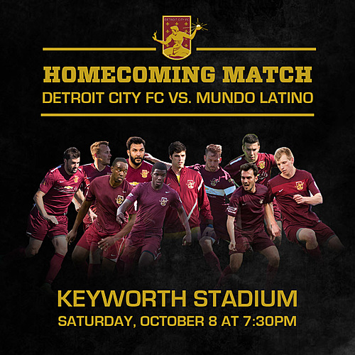 2016 Detroit City FC Homecoming Match poster