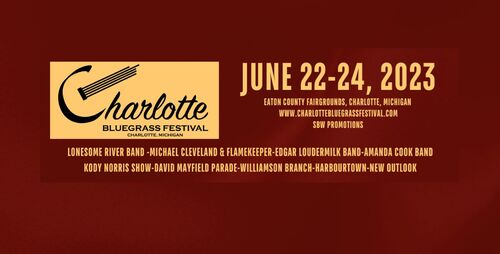 Charlotte Bluegrass Festival 2023 poster