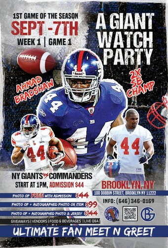 LEG OF LEGACY PRESENTS: A GIANT Watch Party With AHMAD BRADSHAW poster