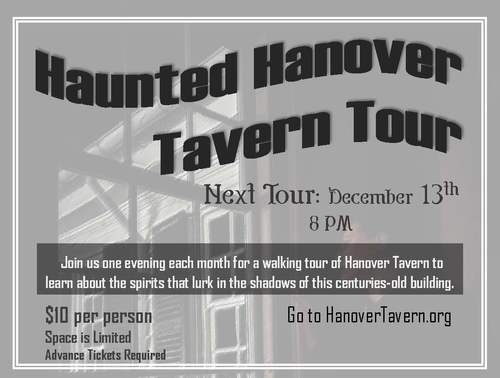 Haunted Hanover Tavern Tours December  poster
