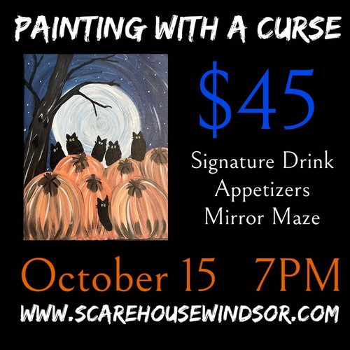 Peek-a-Boo Kitty-  Painting with a Curse - Unleash Your Inner Artistic Power Tues Oct 15  poster