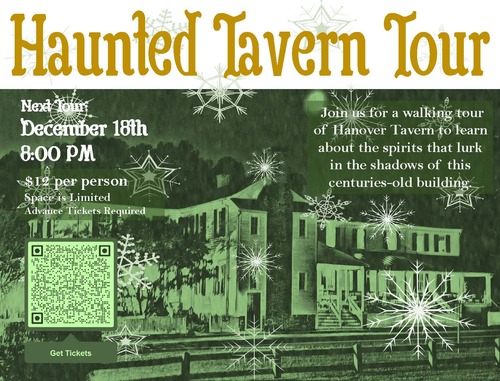 Haunted Hanover Tavern Tours December 2024  poster