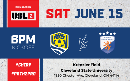 Cleveland Force SC vs Dayton Dutch Lions FC (USL League 2 6/15/24) poster