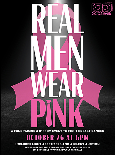 Real Men Wear Pink Improv Fundraiser poster