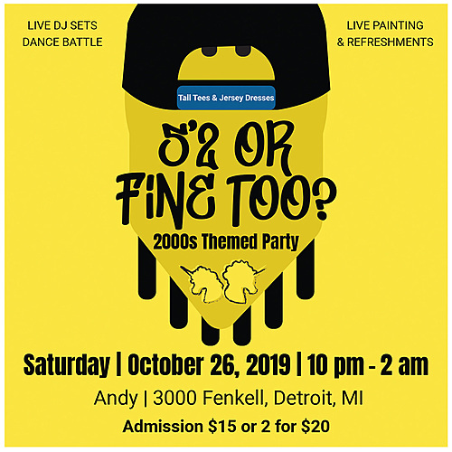 5'2 or Fine Too 2000's Party poster