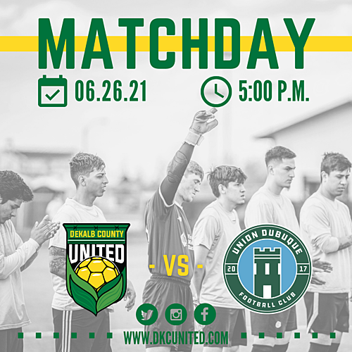 2021 DKCU 1st Team Friendly vs  Union Dubuque FC poster