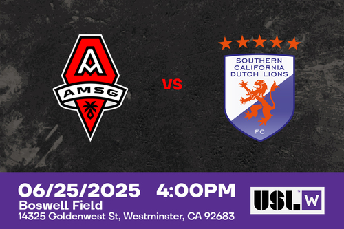 USL W - Match 9 - AMSG FC v Dutch Lions  poster
