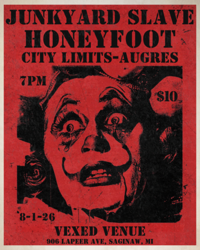 Junkyard Slave • Honeyfoot • City Limits  • Augres poster