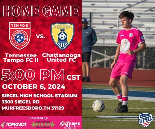 TN Tempo FC II vs. Chattanooga United FC poster