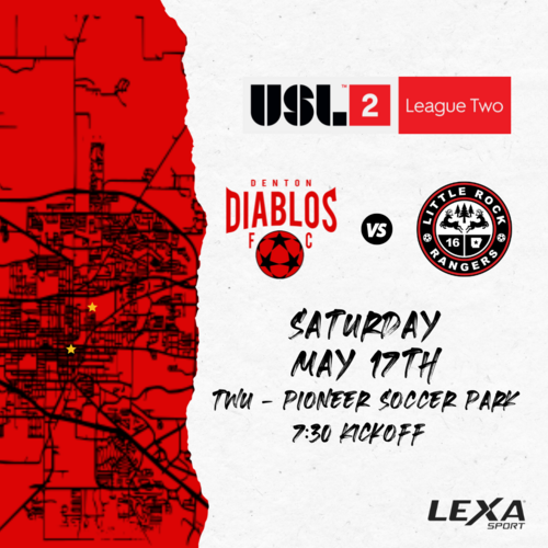 Denton Diablos vs Little Rock Rangers - Home Match One - USL2 2025