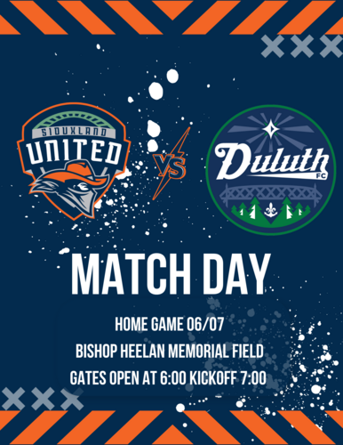 Siouxland United FC battles Duluth FC poster