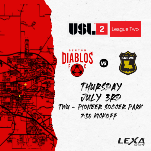 Denton Diablos vs Krewe FC - Home Match Five - USL2 2025