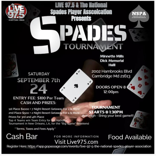 Live 97.5 & The National Spades Player Association poster