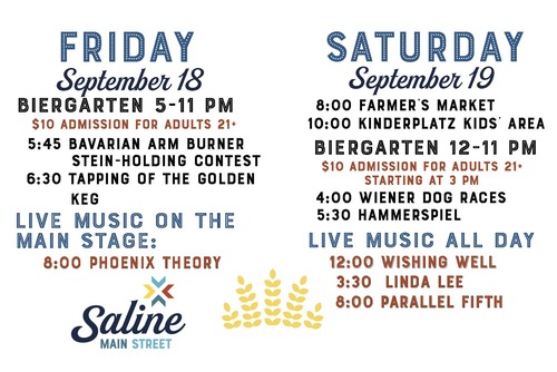 Saline Main Street's Oktoberfest 2026 poster